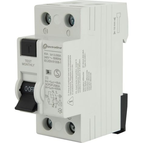Interrupteur différentiel 63A, sensibilité 30mA, type AC (1/5)