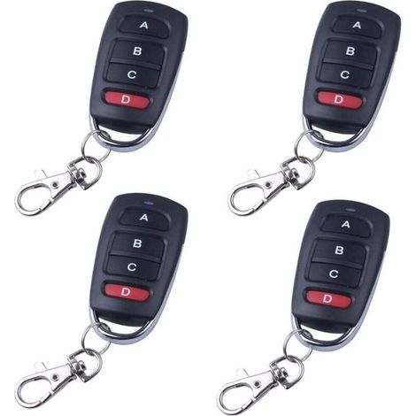 Télécommande de porte de garage universelle 4 pièces avec boucle de suspension, télécommande de porte de garage universelle télécommande de porte universelle (1/5)