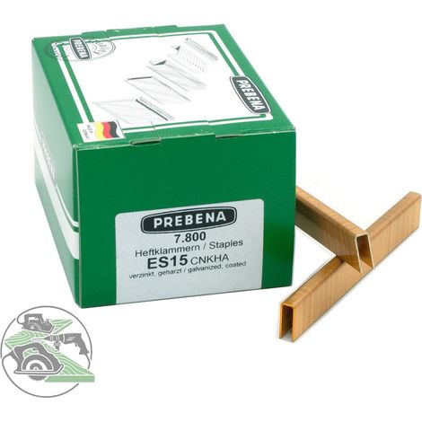 Prebena Klammern verzinkt geharzt ES15CnkHA 7.800 Stück Heftklammern Type ES (1/2)