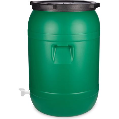 Garronda 250L Fût Plastique Alimentaire avec Robinet – Récupérateur d'eau sans BPA pour Eau, Fermentation, Croquettes, Choucroute GD-0142