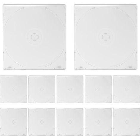Lot de 24 boîtiers de rangement pour DVD individuels - Boîtes transparentes et fines pour CD - Boîtes de rangement en plastique pour disques DVD, musique et films - Protection des données (1/5)
