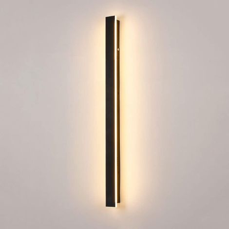 Murale extérieure à LED en Aluminium avec Abat-Jour en Acrylique Blanc, lumière d'ambiance linéaire créative, s murales de Fond étanches Noires pour Porche (3000K)