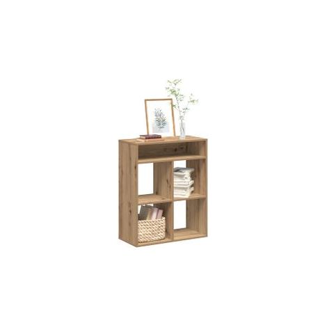 Bibliothèque chêne artisanal 66x31x80 bois d'ingénierie (1/5)