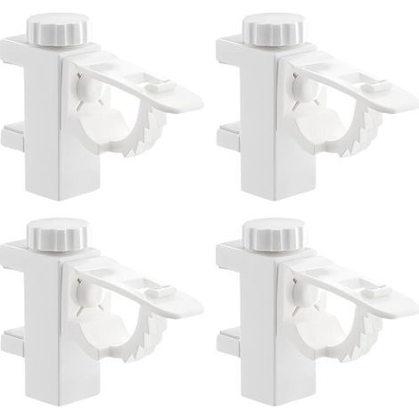 4 pièces De Pince Porte Rideaux,Barre Transversale Réglable,Tringle à Rideaux en Plastique,Tringle Rideaux Sans Percage,Attache Rideau Sans Percage,Supports Pour Tringles à Rideaux (1/5)