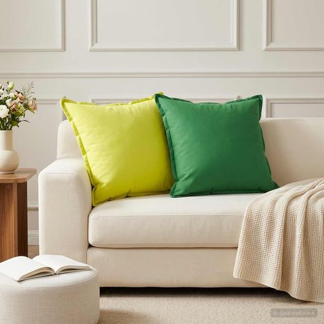 vidaXL Cushion Cover 2 pcs HOUTEN Bright Green 60 x 60 cm Polyester (1/5)