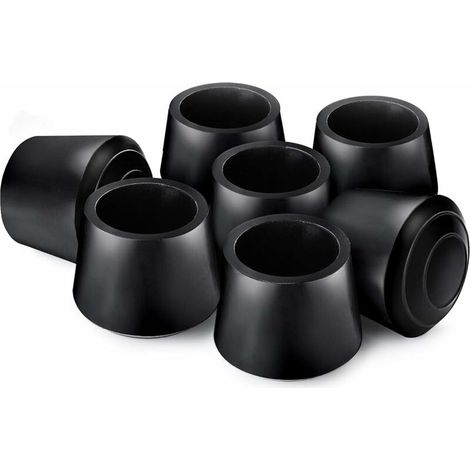 Stuhlbeinschutz, 16 Stück Stuhlkappe, runder Stuhlbeinschutz für runde Stuhlbeine (25 mm, schwarz)