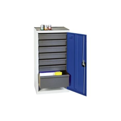 Armadio porta attrezzi e materiali Stumpf serie 3000 grigio chiaro / blu genziana + 6 cassetti 100 mm + 1 cassetto 200 mm - 3001874