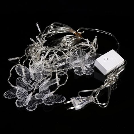 Guirlande lumineuse LED papillons blancs pour rideaux, décoration de mariage et de fêtes (1/5)