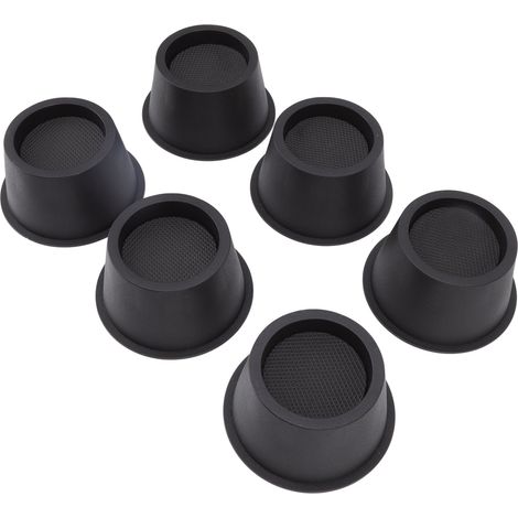 Lot de 6 rehausseurs de meubles ronds en plastique noir de 7,1 cm (2,8 pouces) pour lit, table et canapé (1/5)