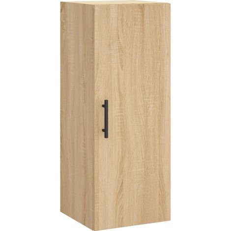 Armadio da parete design pratico spazio portaoggetti 34,5 x 34 x 90 cm in legno multistrato rovere sonoma 020048675