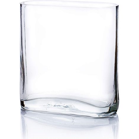Grand vase rectangulaire en verre transparent, largeur 7,6 cm, longueur 17,8 cm, hauteur 20,3 cm, récipient floral rond en verre transparent, décoration de fête de mariage, événement, maison, (1/3)