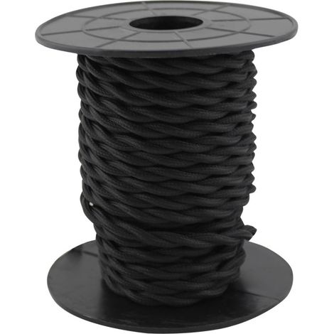 Cable eléctrico textil 10 metros 2x0.75mm trenzado Negro GSC 3902977 (1/2)