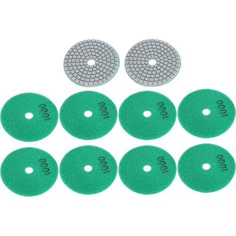 Tampons de polissage au diamant, 10 pièces 3 pouces disques de ponçage tampons pour granit Quartz marbre pierre béton polissage 1000 maille (1/5)