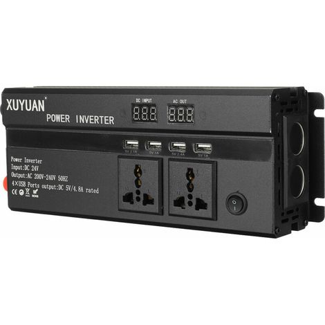 5000W DC 24V to AC 220V pure sine wave car power inverter with 4 USB ports sine wave inverter (1/3)