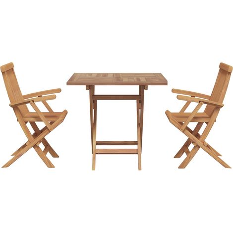 Garten Essgruppe 3 pcs Braun Massivholz Akazie