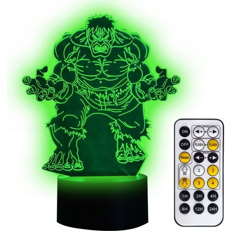 3D-LED-Lampe Hulk USB/Batterien + Fernbedienung (1/5)