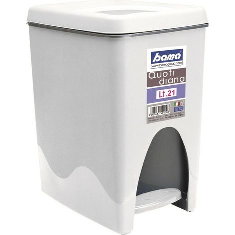 Pattumiera Secchio Quotidiana Litri 21 Assemblata Bianca 23X25X40 - Bama (1/2)