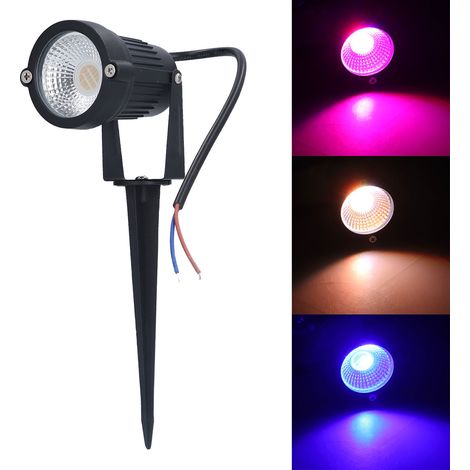 LED-Strahler 6W RGB wasserdichter Rasenfluter Gartenstrahler rund Bodeneinbauleuchte 220V (1/5)