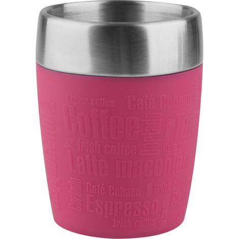 Emsa 514517 Travel Cup Bicchiere Termico, Acciaio Inossidabile, Lampone (1/4)