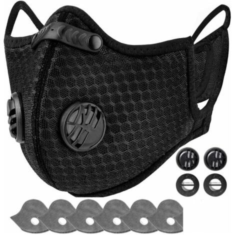 Masque Anti-poussière Lavable Réutilisable avec 6Filtres pour La Course à Pied, Le Cyclisme, Les Activités de Plein Air,