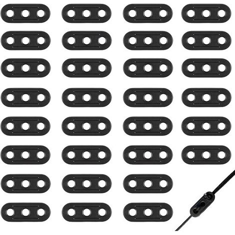 30 tensores para cuerdas de tienda de campaña，Plástico，diseño de 3 orificios，hebilla para cuerda de viento (1/5)