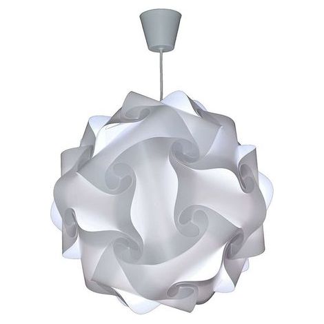 Lustre à suspension Ø30 cm blanc – Abat-jour en polypropylène incassable – Câble réglable 60 cm – Ampoule LED E27 12W incluse (1/5)