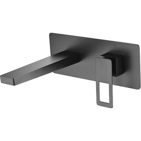 Rubinetto lavabo monocomando da incasso - Rubinetti bagno per lavelli - Rubinetteria bagno incasso Nero Opaco (1/5)