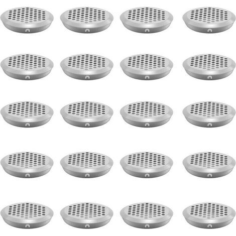 6 pezzi di griglia di ventilazione in acciaio inox, griglia di ventilazione per armadio - 60 mm griglia di ventilazione rotonda utilizzabile in garage, bagno e camera da letto (1/4)