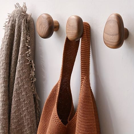 Lot de 4 patères murales rustiques, crochets pour chapeaux, supports muraux robustes pour serviettes, vêtements et sacs (1/5)