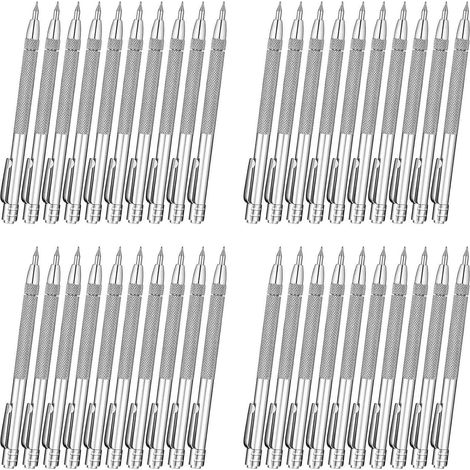 40 PièCes à Tracer en Carbure de TungstèNe avec Aimant Stylo de Gravure en Aluminium avec Clip pour CéRamique Verre Marbre (1/5)