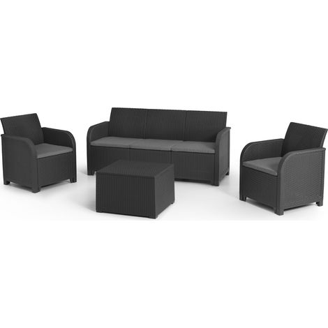 Keter Rosalie 5 Seater Lounge Set - Grey