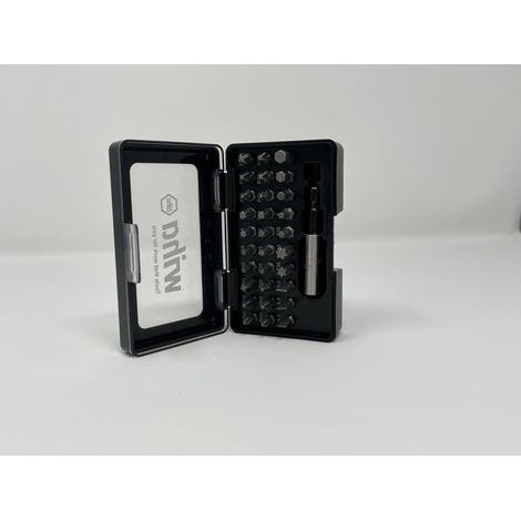 WIHA Caja de brocas de 1/4 pulgadas, 31 piezas, puntas magnéticas en ranura, Philips PH/PZ, Torx, hexágono interior