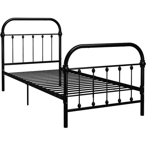 Maison Exclusive - Bettgestell Schwarz Metall 100 × 200 cm (1/5)