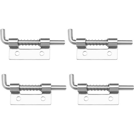 4pcs Loquets à Ressort 51mm en Acier Inoxydable 304 avec Goupille à Ressort et Loquet de Verrouillage à Ressort pour Conteneurs Armoires Portes, Argent (1/5)