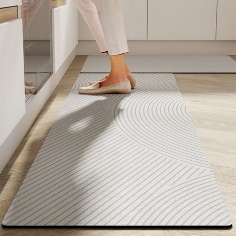 Aiguille fine et couture dense, 4020cm (terre de diatomées). Tapis de cuisine, facile à nettoyer, lavable, en terre de diatomées, absorbant et antidérapant. (1/5)