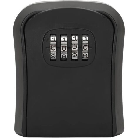 Sollbry Boîte de verrouillage à clé murale, boîte de verrouillage à combinaison à 4 chiffres réinitialisable pour clés de maison, agents immobiliers, garage, capacité de 5 clés (noir) (1/5)