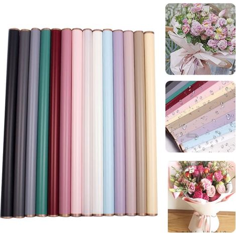 20 feuilles de papier cadeau imperméable à motif floral, noir, idéal pour emballer un bouquet de fleurs fraîches. (1/5)