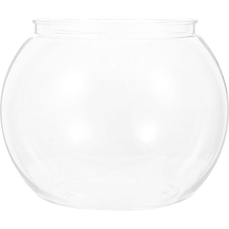 Aquarium Plastique Rond - 1 Unité - Transparent - Incassable - Pour Poissons Et Tortues - 14x14x11,5cm (1/5)