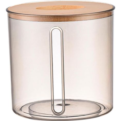 Dispensador de pañuelos transparente, caja de pañuelos redonda para baño, oficina y hogar: elegante y fácil de limpiar.