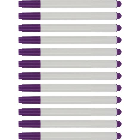 Lot de 12 stylos solubles dans l'eau, lavables et effaçables, pour la couture, la broderie et le marquage de tissus. Feutre violet effaçable. (1/5)