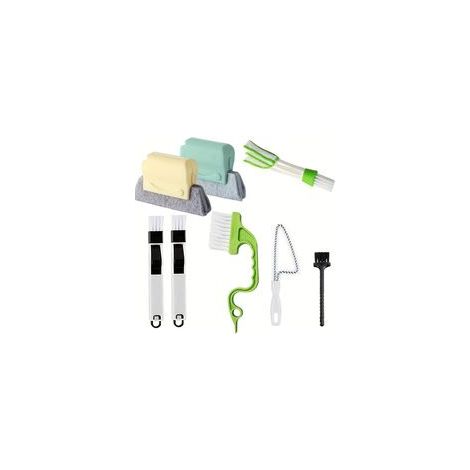 Kit che include uno strumento di pulizia manuale per gli angoli, uno strumento di pulizia per le guide di porte e finestre e una spazzola per la pulizia di angoli e spigoli. - Crezuo
