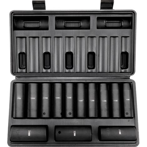 Mophorn 1/2" Drive Impact Socket Set, 13-Piece Deep Metric Sockets 10-24mm, 6-Point CR-V Alloy Steel for Auto Repair with Storage Case (1/5)