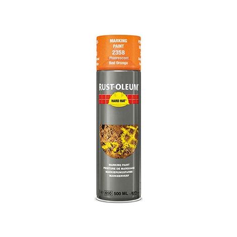 HARD HAT Markierungsfrabe - Floureszierend Rot-Orange 500ml, Industrie-Sprühlack für Punktmarkierungen