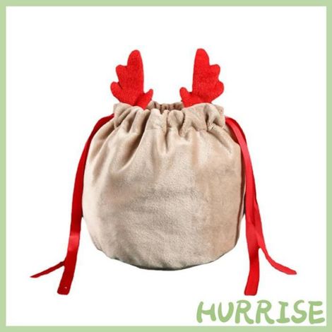 Garosa sacs cadeaux en bois de cerf Sac à cordon de noël, sacs cadeaux en bois, décorations de noël, pochette bijoux parure (1/4)