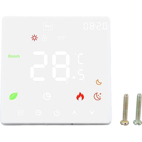 Eosnow Intelligentes Thermostat, Touchscreen, programmierbare Fußbodenheizung für Gaskessel, Warmwasserbereiter mit Konstanttemperaturfunktion, 90–240 V (1/5)
