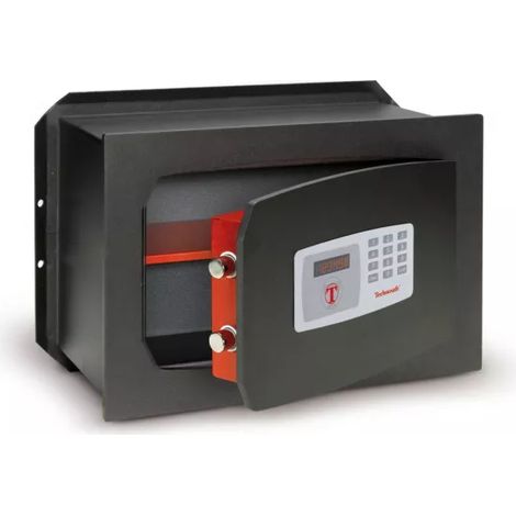 TECHNOSAFE - Coffre-fort à emmurer à combinaison électronique digitale motorisée, écran à LED, 2 pênes, 9L, 21x34x20 cm