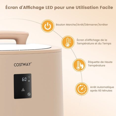 Chauffe-serviettes marron 18 L avec écran LED, arrêt automatique et support parfumé pour salle de bain, spa et chambre (1/5)