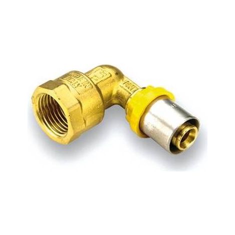RACCORDO PER MULTISTRATO GAS CURVO FEMMINA 20 x 1/2"