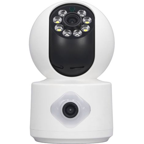 Caméra de sécurité domestique 2MP à double objectif, vision nocturne, télécommande, détection de mouvement, WiFi sans fil (1/5)