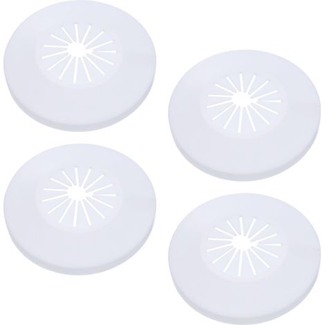 Cache Tuyau Radiateur pour Tuyaux d'Eau 0.55"-1.14"/14-29mm, 4pcs Plaque d'Écussons en PP pour Tuyaux de Chauffage, Colliers de Pipe Garniture Robinet Tube Douche Mural, Blanc (1/5)